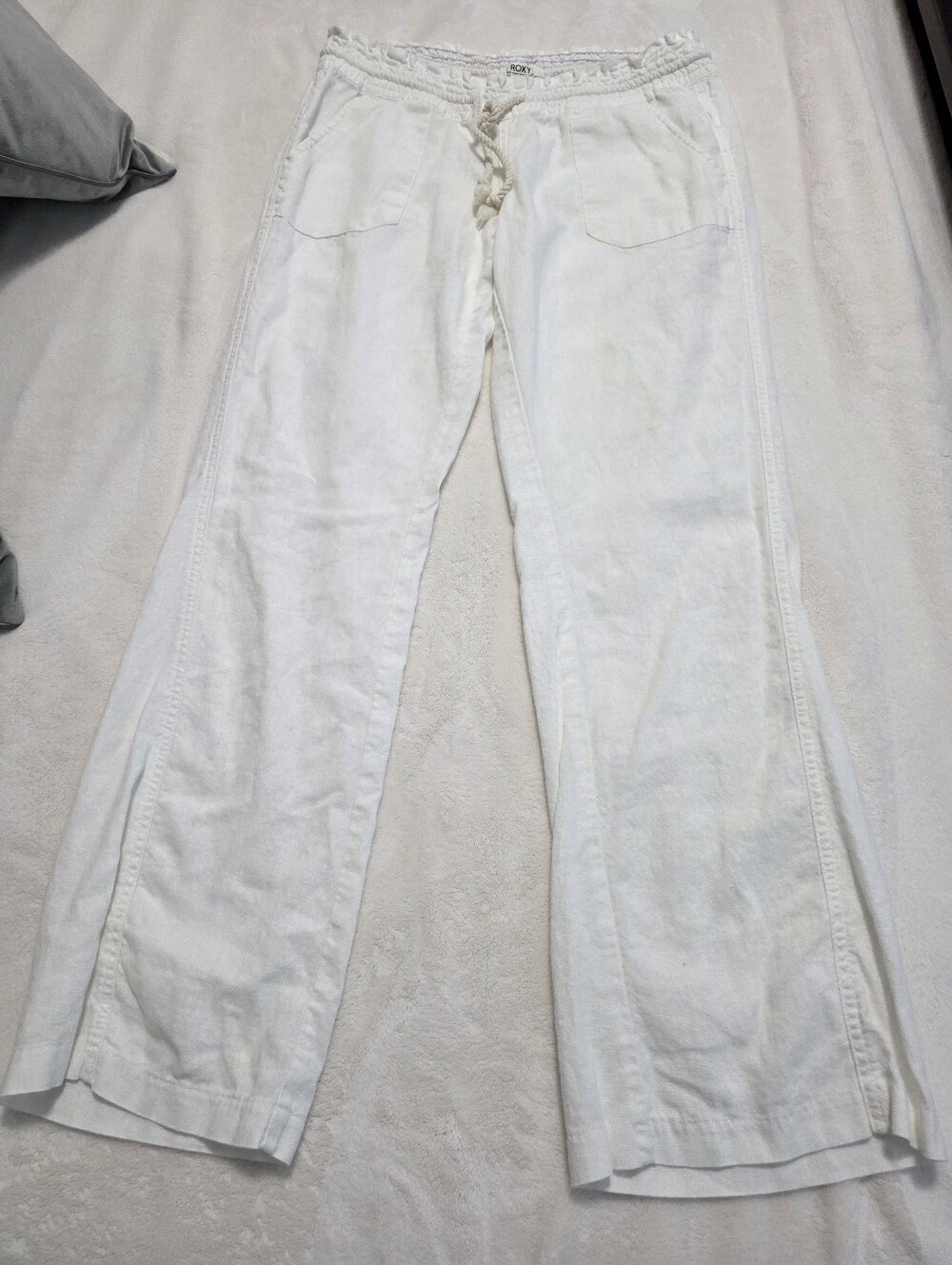 Roxy Oceanside White Linen Beach Pants Size Small